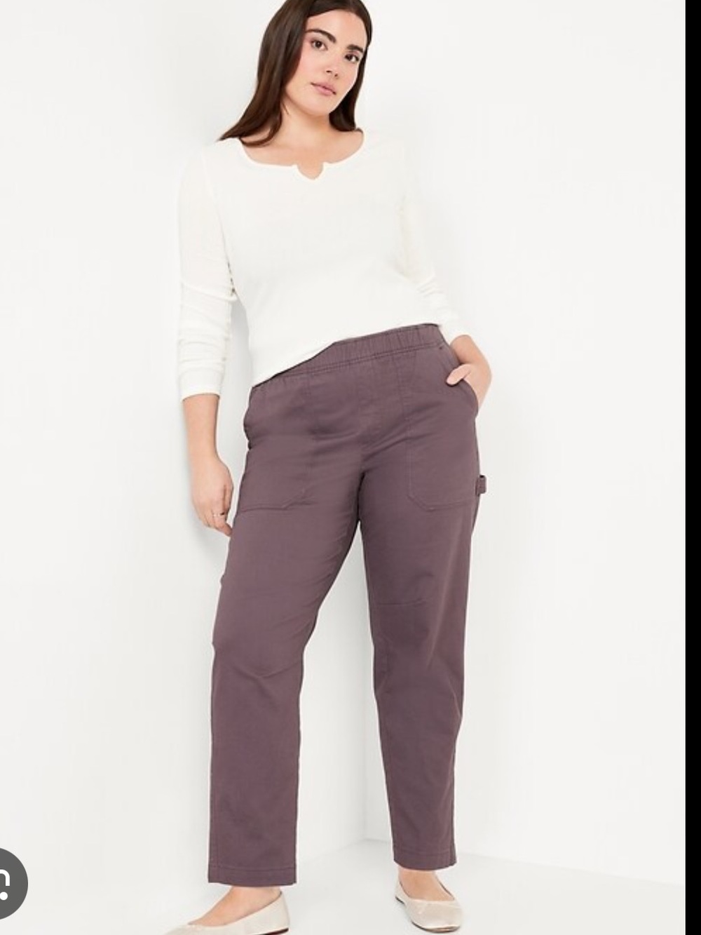 🆕 Old Navy High-Waisted Pulla Utility Pants in Wild Currant